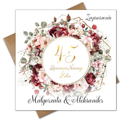 Burgundy - Złocone na Rocznicę Ślubu