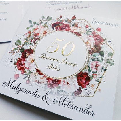 Burgundy - Złocone na Rocznicę Ślubu