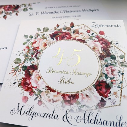 Burgundy - Złocone na Rocznicę Ślubu