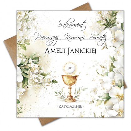 Komunia - Hostia i kwiaty
