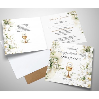 Komunia - Hostia i kwiaty